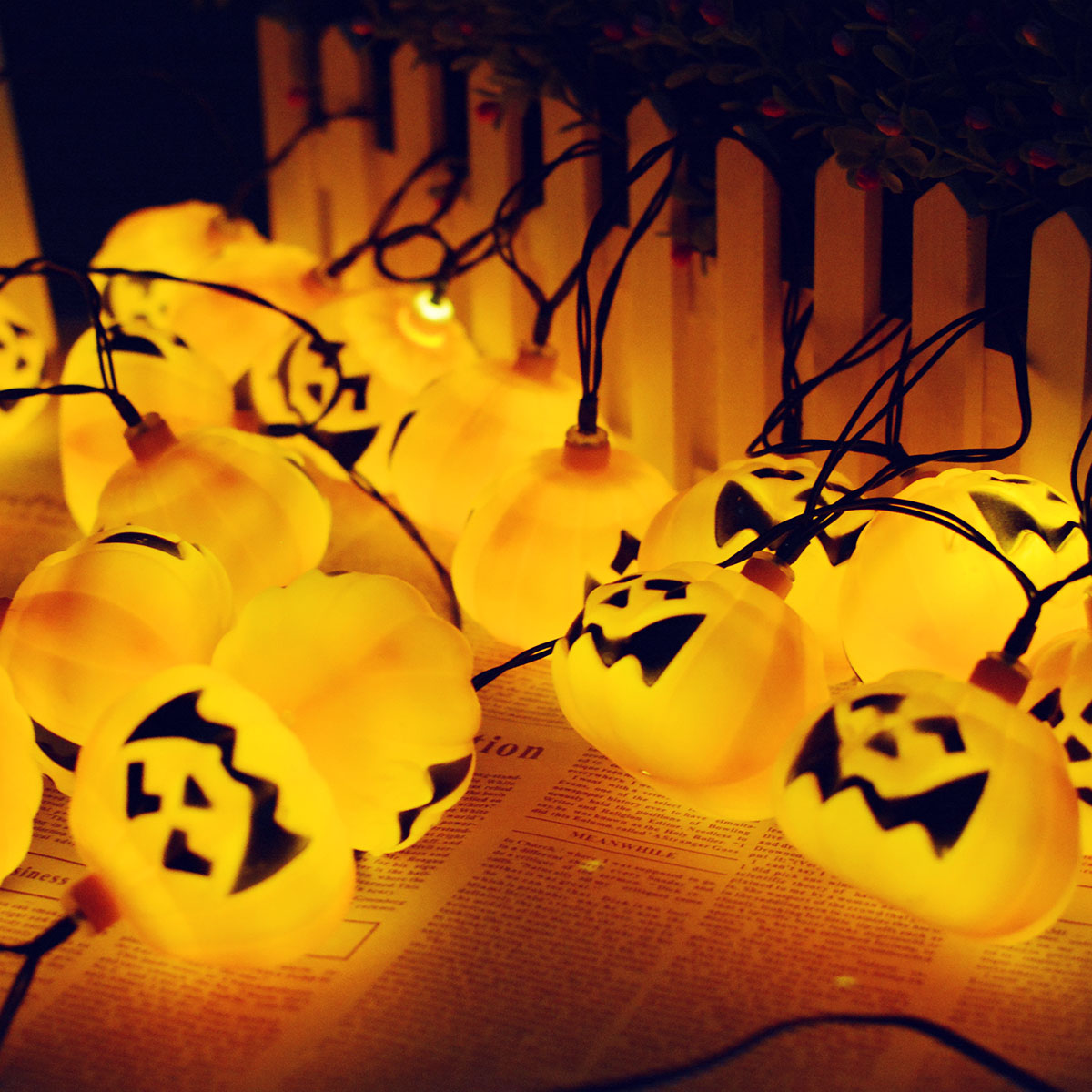 Solar Pumpkin Decoration Light Halloween LED Lighting