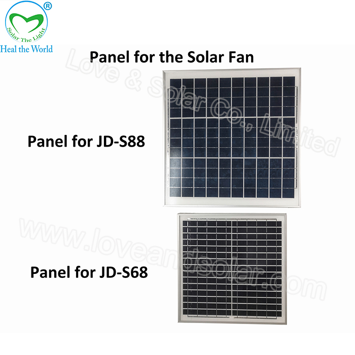 JD JINDIAN Solar Fan JD-S68 JD-S88 LOVE and SOLAR SunergyPlus
