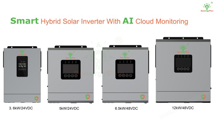 AI Smart Hybrid Solar Inverter Single Phase 3.6kW-12kW